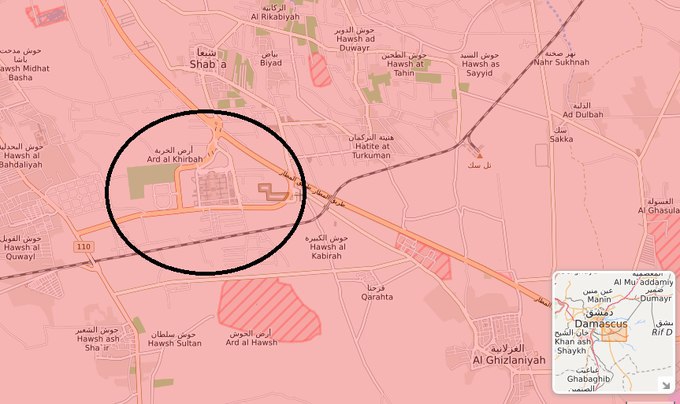 مواقع القصف الاسرائيلي على دمشق-المنتصف