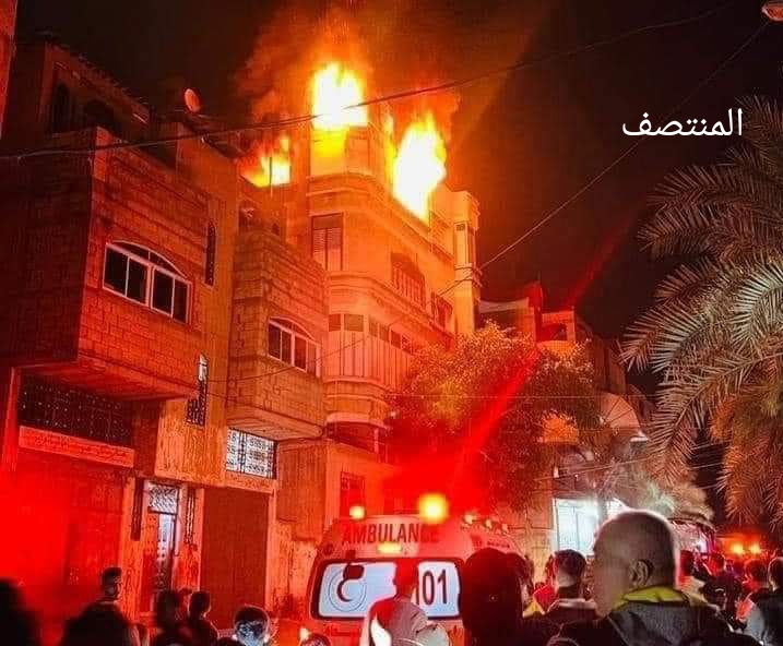حريق غزة - المنتصف